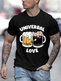 Men's T-Shirts Universal Love Funny Br Print Men T-Shirts Breathable T Clothes Summer Strtwear Oversized T-shirts Loose Short Slve Tops T240506
