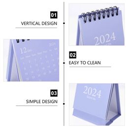 Calendar 6 Pcs 2024 Mini Calendar Decorative Wall Schedule Planner Small Standing Spiral Design Desktop Ornaments