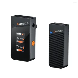 Microphones COMICA 2.4G Dual-channel Mini Wireless Microphone Built-in DSP ChipSupport One-key Noise Reduction For Camera.Phone And Computer
