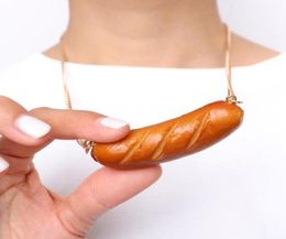 New fashion Jewellery mimics the personality necklace of baked sausage with cute necklace girl039s funny accessories85467252289029