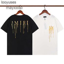 Tshirt Designer Amiiriis T Shirt Short Sleeve Mens Tassel Letter Print Casual Hip Hop High Street T 2NJG 9WQP