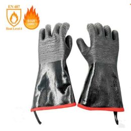 Gloves 14 17Inch Heavyduty Neoprene Resistant to High Temperature Acid Alkali Safety Gloves Firefighters Safety Protection Products
