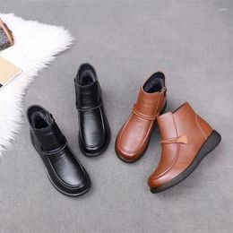 Boots Women Winter 2024 Keep Warm Ankle Ladies Flats Casual Cotton Shoes Fenmale Snow