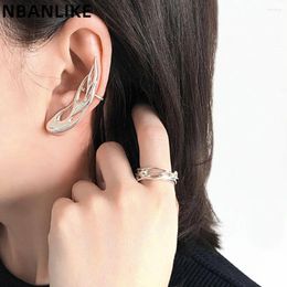 Backs Earrings Party Cool Personalit Ear Bone Clip Abstract Cutout Flame Metal Fashion Jewellery