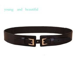 Belts Women's Genuine Leather Waist Black Wide Elastic Stretch Dress Belt Corset Cincher Waistband Ceinture Femme 4855