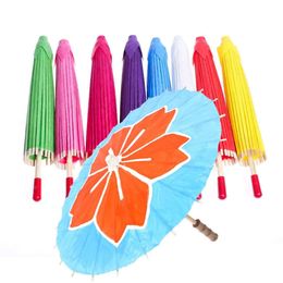 DIY Umbrella Craft Bamboo Papers 60Cm Oiled Paper Umbrellas Blank Bride Wedding Children's Painting Graffiti Kindergarten 8 Colours s