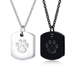 Dog Cremation Urn Necklace in Stainless Steel Dog Paw Pendants Urn Jewellery Urns for Pet Ashes4174943