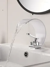 Bathroom Sink Faucets C- Type Waterfall Faucet Washbasin And Cold Creative Personality Household