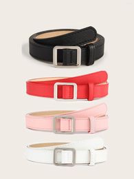 Belts 1Pcs Women Leather For Jeans Pants Fashion Belt With Square Buckle