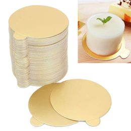 Mousse Cake Tray Gold Paper Papدة حامل اللوحة المستطيلة لأدوات الخبز 100pcs/lot