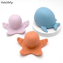 Silicone Baby Animal Shower Toy Set without Bisphenol A Squeeze Spray Baby Baby Childrens Shower Toy 240520
