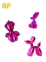 Sculptures JK Balloon Dog and Rabbit Love Limited Edition, Popular Colour Viva Magenta, Metallic Plating, Best Quality with Gift Box, 2023