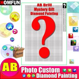 Craft HOMFUN AB Drills Photo Custom Mystery Diamond Painting 5D DIY Mysterious Picture of Rhinestones Embroidery 3D Cross Stitch Gift