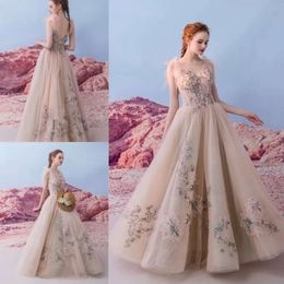Paska sukienka PROM Sheer V Fairy Princess Illusion Exposed Boning Hafdery z koralikami wieczornymi sukienkami es