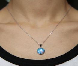 Latest Dropshaped and Star Necklace Pendant 100 925 Sterling Silver Fine Jewellery Blue Fire Opal Gem Summer Beach Jewellery Gifts Q5542481