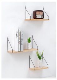 Storage Holders Simple wooden wall shelf in Nordic Solid wood partition rack Receiving of Creative Hall9374527