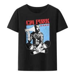 Men's T-Shirts 2024 Mens Cm Punk Aew Best in The World T Shirt Clothing Vintage Stylish Chic Crewneck T Shirt Gift T-Shirts T240506