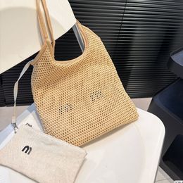 Tote Bag Beach Bag Designer Straw Bag Designer Luxury Shoulder Bags Hollow Weaving Lady Handbag With Zipper Purse Internal Zipper Pocket High Quality Totes