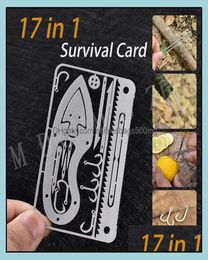Other Home Garden 17 In 1 Portable Outdoor Mtifunction Tool Hunting Survival Cam Military Credit Card Knife Hook Fishing Gear Dr1713777