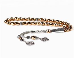 LOSHEREN New Arrival Gold Hematite Stone 33 Prayer beads Islamic Muslim Tasbih Rosary Misbaha bead for Famliy Friend Bracelets Y205886178