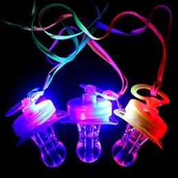 Other Event Festive Home Garden 200PcsLot Led Pacifier Whistle Light Necklaces Nipple Flashing Kids Toy For Christmas Bar Party5713659