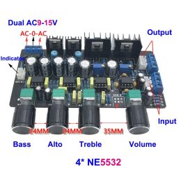 Amplifier NE5532 Class A Tone Preamplifier Board Audio Equaliser Preamp Tone Control Pre Amplifier Dual AC915V