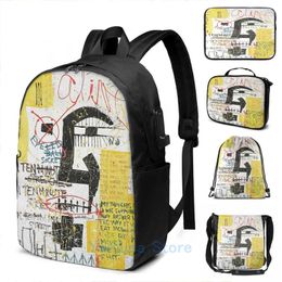 Backpack Funny Graphic Print Alive USB Charge Men School Bags Women Bag Travel Laptop