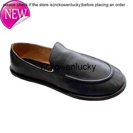 Dress Shoes High edition The Row Lefu Leather simple loafer Doudou slip on flat sole casual shoes gJB