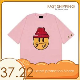 Drawdrew Shirt Bay Shirt Men's Designer Face Summer Draw Haikyuu Women's Tee Loose Tops Round Neck Drew Hoodie Floral Hat Small Yellow Face 957