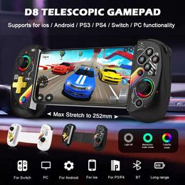 BSP D8 RGB tablet controller Wireles controller for switch gaming Bluetooth stretching joystick for P3 P4 Android IOS gaming board J240507