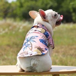 Dog Apparel Summer Pet Printed Clothes For Dogs Floral Beach Shirt Jacket T-Shirt Hawaiian Small Large Chihuahua Pets Outfits