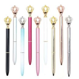 CRYSTAL PROWNMENT PEN PROCIOT CROWN CROATITIVE GEM BALLPOINT RING bröllop Kontor Metallringar Roller Ball Pens 8 Style S S S S S S S