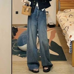 Women's Jeans High Waisted Y2K Fashion Women Clothing Blue Black Straight Leg Denim Pants Trousers Jean Baggy Pantalones