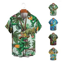 Men's Casual Shirts Hawaiian Floral Summer Top Breathable Fashion Clothing Beach Vacation Short Sleeved Outdoor Wear