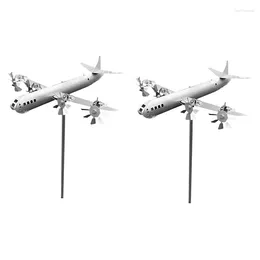 Decorative Figurines Metal Spinner Aircraft Windmill Handmade Wind Energy Sculpture Aeroplane For Outdoor Decor