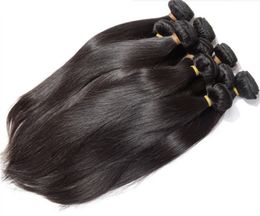 Straight Human Hair Bundles 100% Virgin Weave Remy Hair Extensions Double Wefts Raw Hair