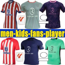 24 25 Maglie da calcio Morata Griezmann Memphis 2024 2025 120th M.Lorente Correa Koke Atletico Madrids Camisetas de Futbol Lemar Carrarsco Men Kit Kit Shirt Football Shirt