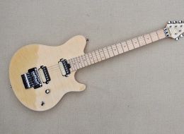 Guitar Natural Wood Body Electric Guitar with Chrome Hardware, Maple Quilted Top,Provide Customised Services
