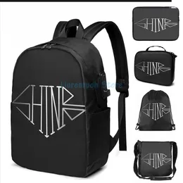 Backpack Funny Graphic Print Shinee USB Charge Men School Bags Women Bag Travel Laptop
