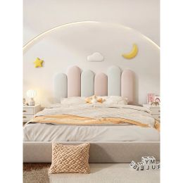 Stickers Children's Room Backrest Soft Bag, Anticollision Wall Sticker, Velvet Technology Cloth Headboards Wall Protection Baffle Mural