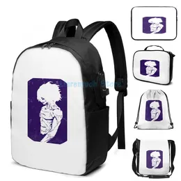 Backpack Funny Graphic Print Tomura Shigaraki AFO Purple USB Charge Men School Bags Women Bag Travel Laptop