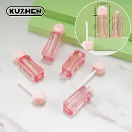 Storage Bottles 3ml Pink Irregular Shaped Lip Gloss Bottle Plastic Refillable Liquid Lipstick Container Lipgloss Sample Empty