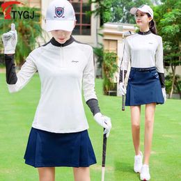 Women's Tracksuits Apparel Womens New Style Shirt Shorts Suit Quick-drying Breathable Mesh Long Slve Ball Clothes T-Shirt Shorts Skirt Set Y240507