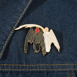 Pins, Brooches Cartoon Anime Good Omens Ineffable Husband Angel & Demon Hard Enamel Pin Azile And Crowley Lapel Badge Fashion Jewelry1473463