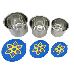 Storage Bottles Stainless Steel Food Containers Leak-Proof Round Snack With Silicone Lid For Kitchen