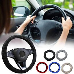 Steering Wheel Covers Sandwich Fabric Cover Anti Slip Car Decoration Accessories Universal Protective Interior E9P4