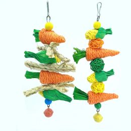 Supplies 1pc Random Color & Style Handmade Woven Vine, Carrot & Corn Shaped Chew Toy for Small Pets (hamster, Rabbit, Bird, Parrot, Etc.)