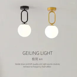 Ceiling Lights Modern Glass Lamp Nordic Black Gold LED Highquality Lamps Hallway Bedroom Bedside Lighting Fixtures