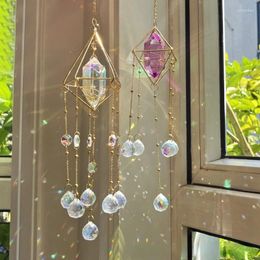 Decorative Figurines Crystal Windchime Love Heart Pendant Hanging Wind Chimes Sun Catchers Window Rainbow Chaser Outdoor Garden Home Decor