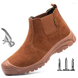 Boots High Steel Toe Cap Waterproof Work Shoes Non-slip Safety Men Anti-smash Anti-puncture And Indestructible